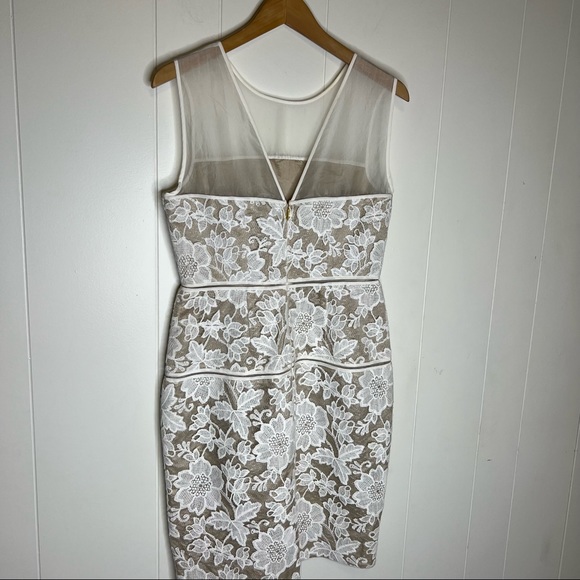 NWT TRINA TURK SHEER LACE MINI NUDE DRESS Sz 8 Party - Picture 10 of 11